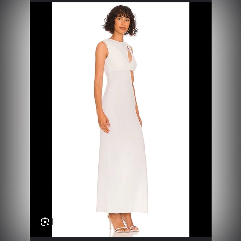 Silk Roads By Adriana Iglesias Wendi Terry Maxi Dress In White Bridal Cutout M